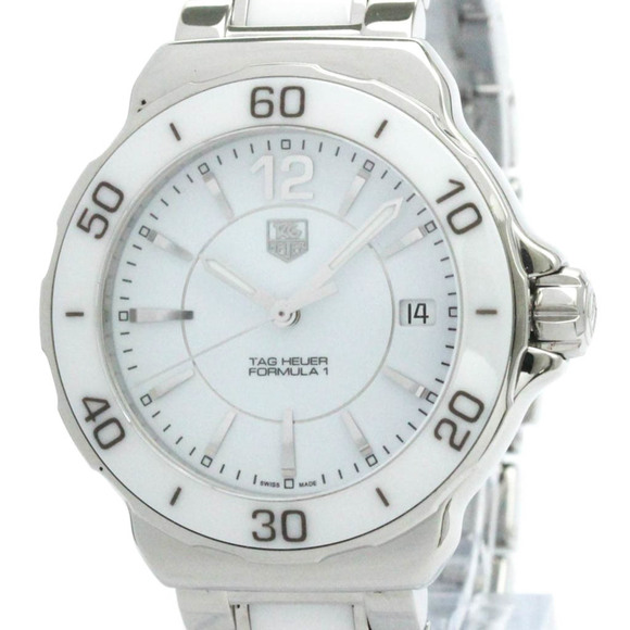 Polished TAG HEUER Formula 1 Ceramic Steel Quartz Ladies Watch WAH1211 BF582011